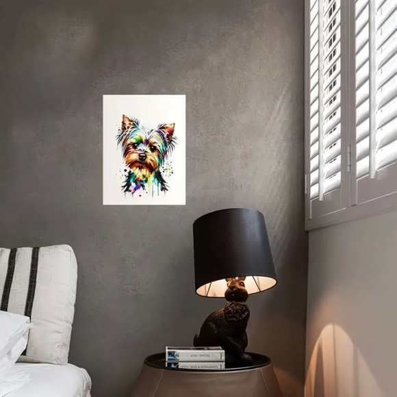 Yorkshire Terrier Art Poster Canvas Painting Frameless - Picture 2 of 7
